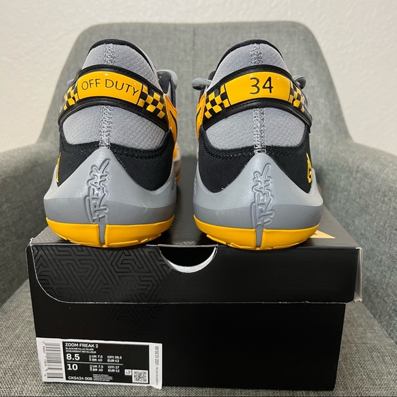 New Nike Zoom Freak 2 Taxi Shoes Black/ Particle Grey CK5424-006 Size 8.5 - Picture 3 of 12